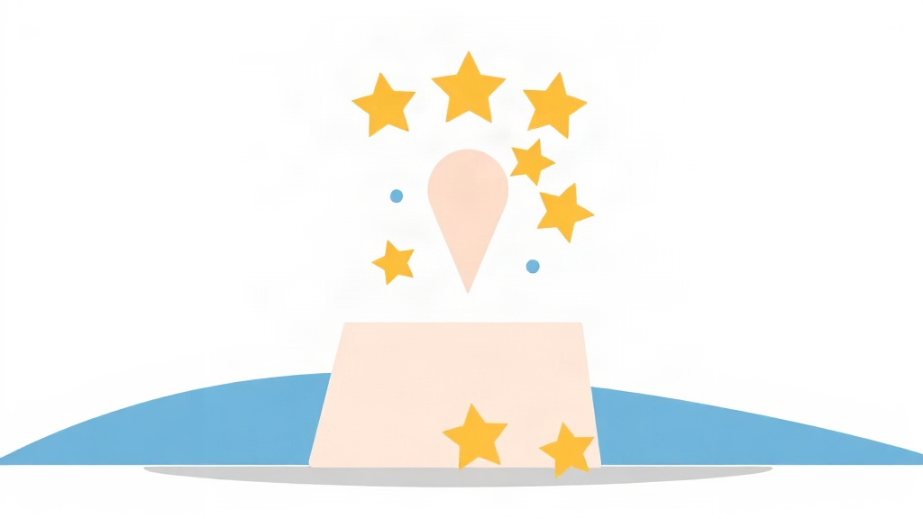Two local businesses on a map listing, one climbing past the other as review stars add up.